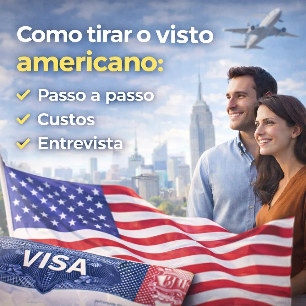 Imagem principal para o artigo Como tirar o visto americano: passo a passo, custos e entrevista da Now Vistos